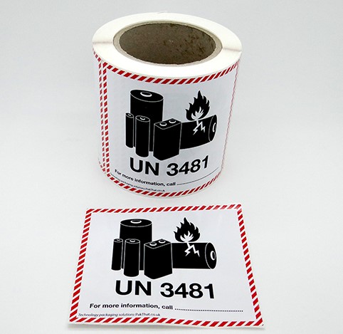 UN 3481 Lithium Ion Battery Labels